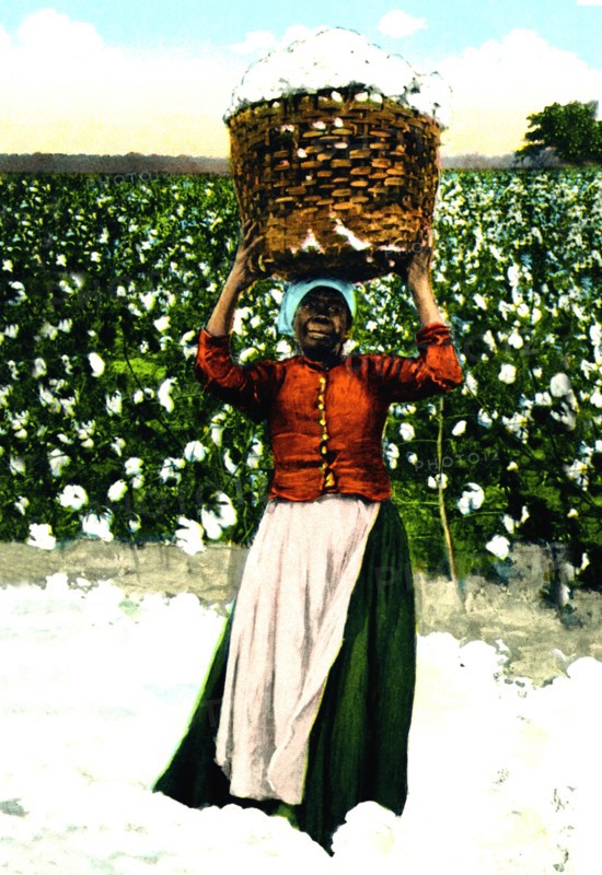 Woman with Basket of Cotton 1918