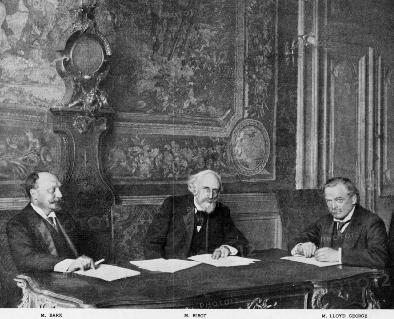 M. Bark M. Ribot M. Lloyd George. 1914