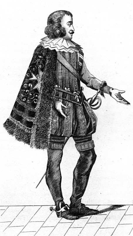 French vintage clothes XVI century King France Luis kingdom XIII King of France Navarre Louis XIII Roger de Bellegarde duke peer grand Ecuyer