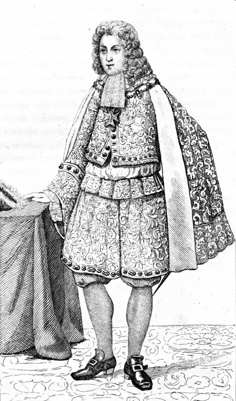 French vintage clothes XVI century King France Luis kingdom XIV Louis Navarre Duc De Bourgogne