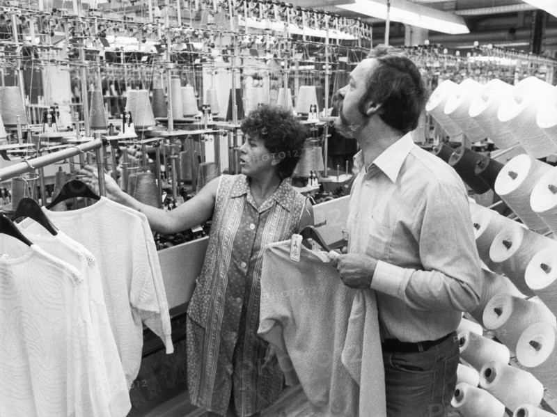 Thuringia obertrikotagen apolda textile mill, efurt county, east germany, gdr, 1986.