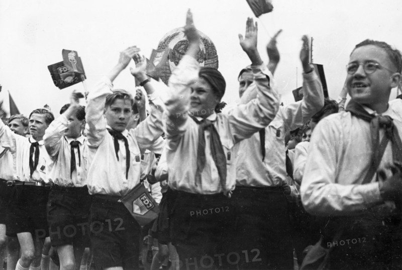 German young pioneers at the all-german youth rally for peace, june 1950.
