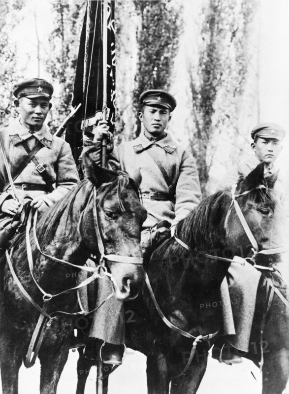 Kirghiz red army cavalrymen bringing soviet power to central asia, 1930s.