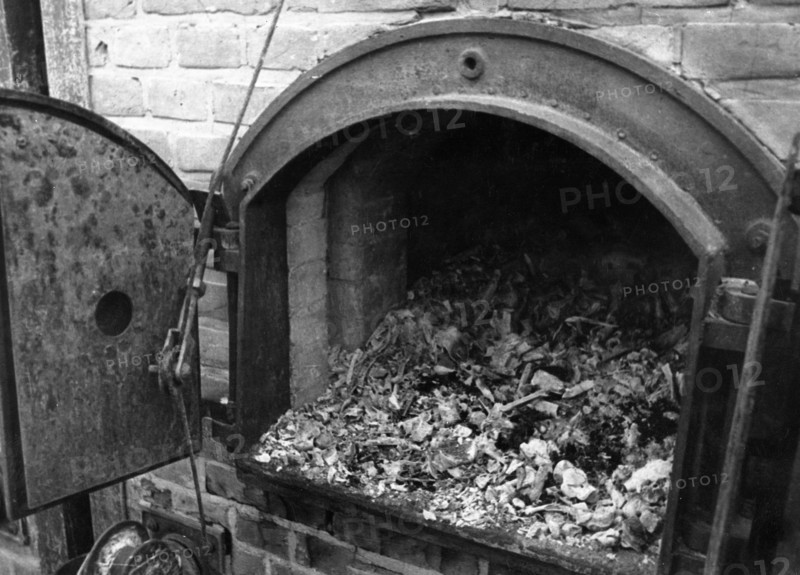 Camp of annihilation - one of the furnaces full of incinerated human remains.