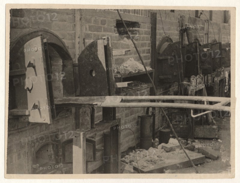 Majdanek extermination camp in lublin, the stretchers on which the bodies were carried and flung into the cremation ovens at lublin.