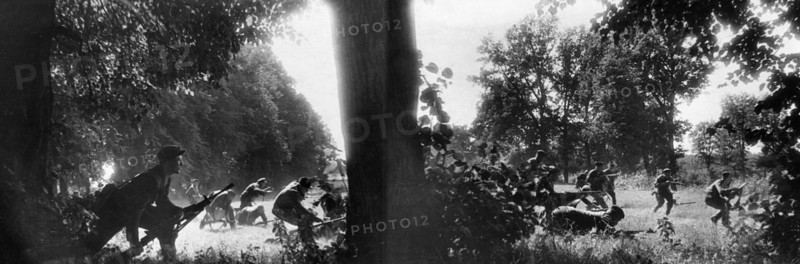 World war 2, partisans fighting along side red army soldiers in the foothills of the carpathians, 1943.