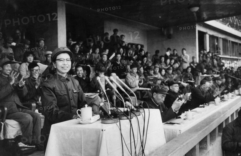 Jiang qing (mme, mao) addressing the red guards, march 19, 1969.