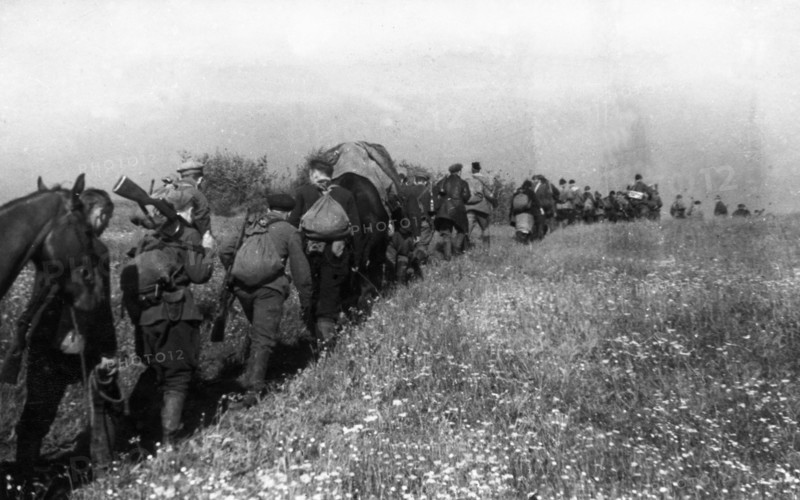 World war 2, a partisan detachment on the march, october 1943.