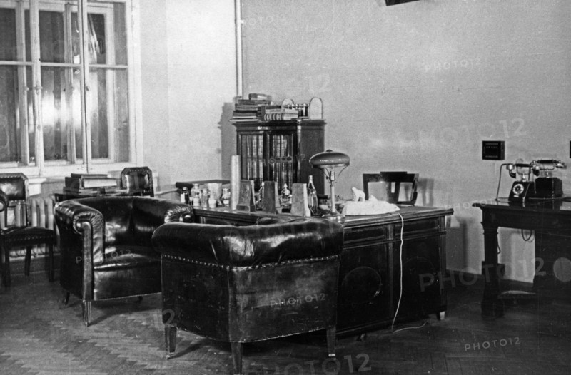 Sergei mironovich kirov, kirov's study at the smolny in leningrad, ussr, 1939.