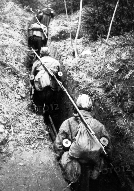 world war ll: red army soldiers on the leningrad front, october 1943.
