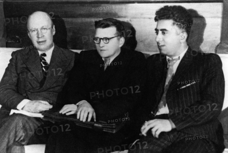 Soviet composers (l to r), sergei prokofiev, dmitri shostakovich, and aram khachaturian.