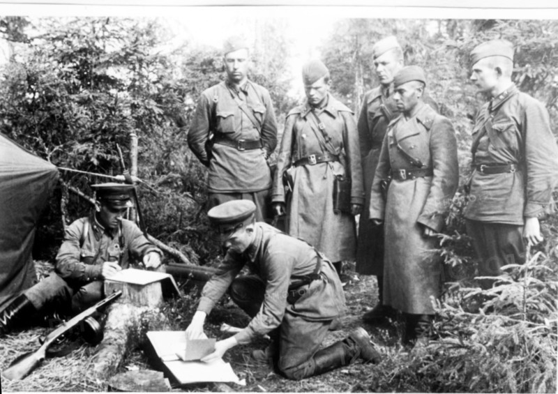 A group of frontline soldiers in 1941 applying for membership in the communist party.
