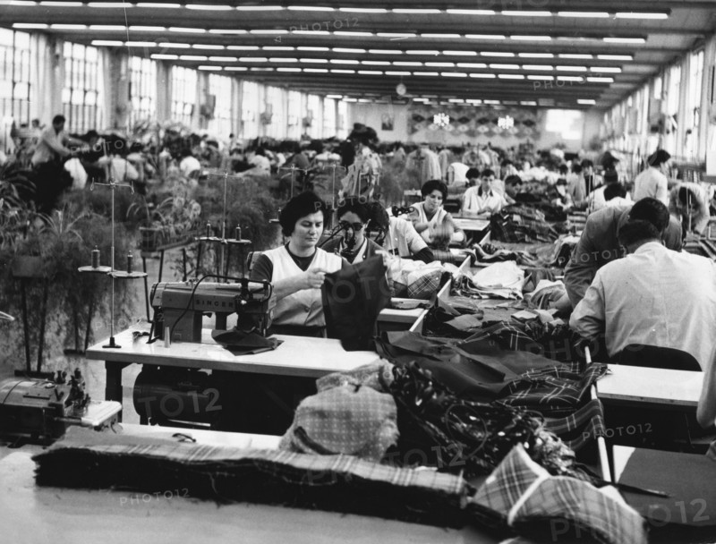 Textile (clothing) factory '1st of may', pirot, eastern serbia, yugoslavia, 1970.