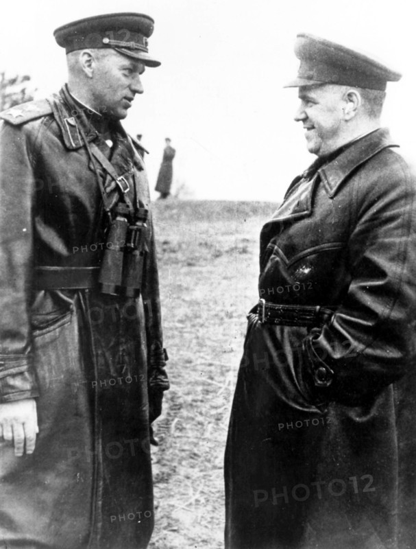 Red army marshals rokossovsky (left) + zhukov during world war ll.