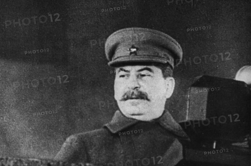 Joseph stalin giving a speach to the red army on november 7, 1941 in celebration of the 24th anniversary of the revolution, this was the day that hitler had set for a review of his troops in the same place (moscow).