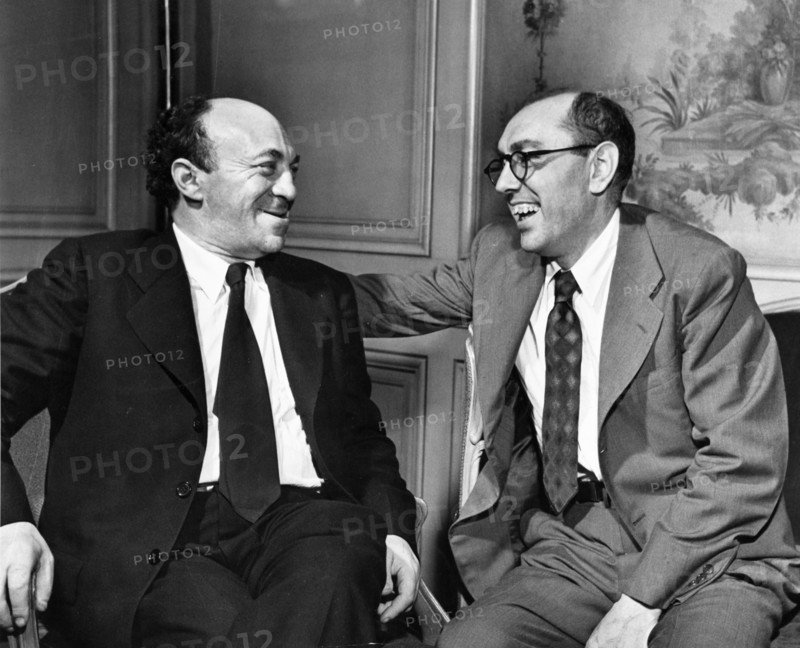 Actor solomon mikhoels (left) and poet itzik feffer, officers of the jewish anti-fascist committee, during their fund-raising trip to the united states in 1943.