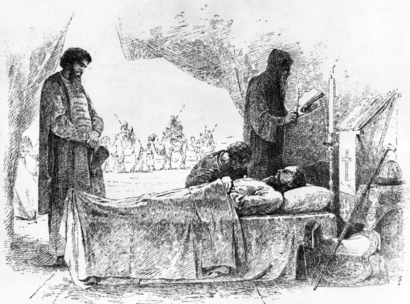 Prince of kiev, yaroslav the wise, on his deathbed, 11th century.