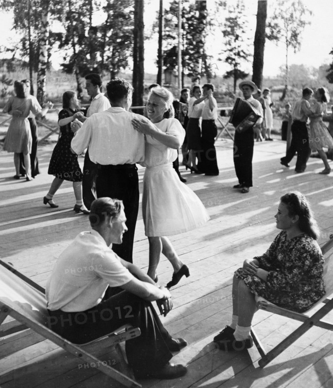 Soviet health spa, the dancing pavillion at the ivanovo textile workers' rest home, september 1949.