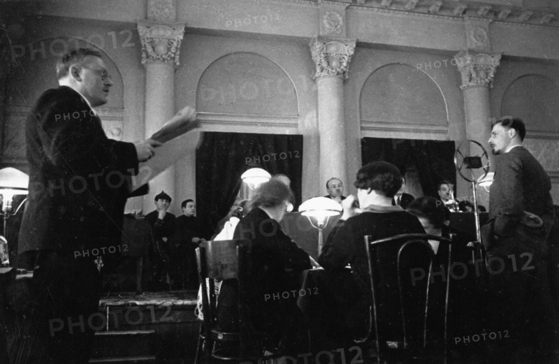 Public prosecutor vyshinski (left), judge v,v, ulrich (center), william macdonald (right), metro-vickers show trials, april 12 - 19, 1933.