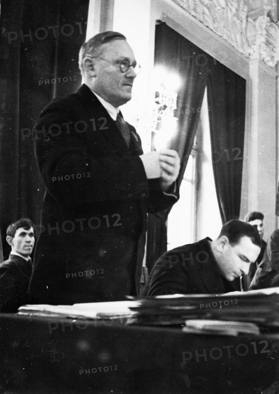 Public prosecutor vyshinski, metro-vickers show trials, april 12 - 19, 1933.