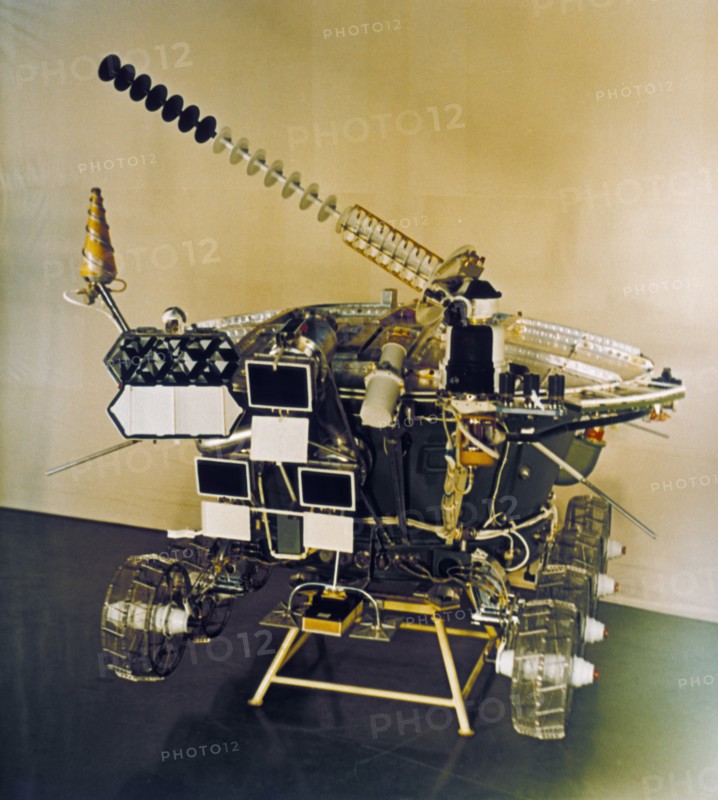 Soviet moon rover lunokhod 2 at the time of testing.