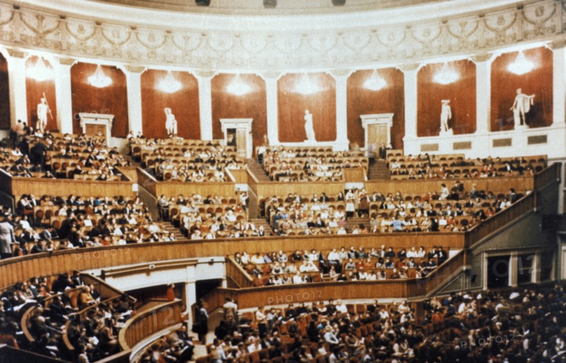 Interior of the opera house in novosibirsk, siberia, russia.