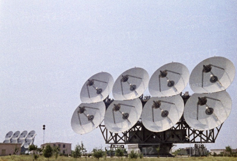 Antenna arrays for tracking the soviet space probes venera 5 and 6, 1969, this is a still from the film 'the storming of venus', produced by e, kuzis at the tsentrnauchfilm central scientific film studio, released on may 17, 1969.