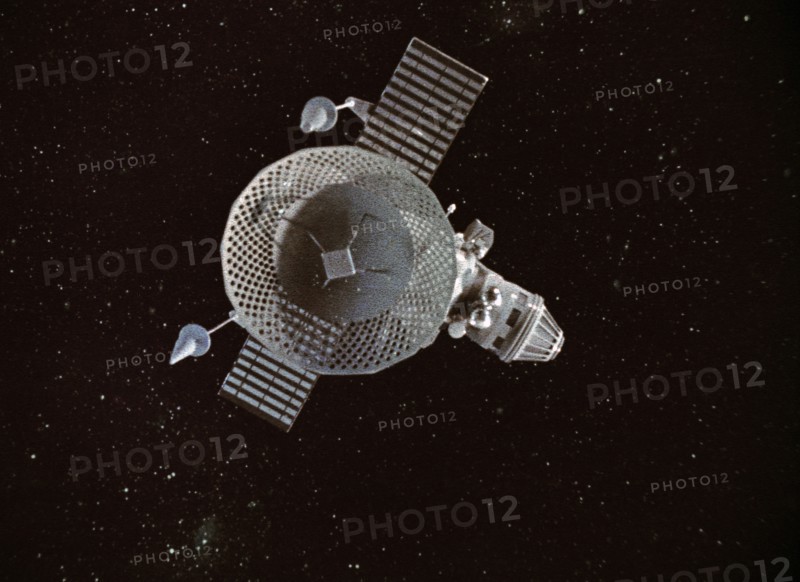 Soviet space probe venera 5 or 6 launched in january 1969, this is a still from the film 'the storming of venus', produced by e, kuzis at the tsentrnauchfilm central scientific film studio, released on may 17, 1969.