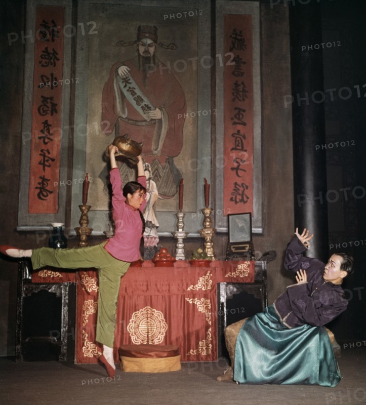 A scene from the revolutionary ballet called 'white haired girl' or 'girl with white hair', 1966.