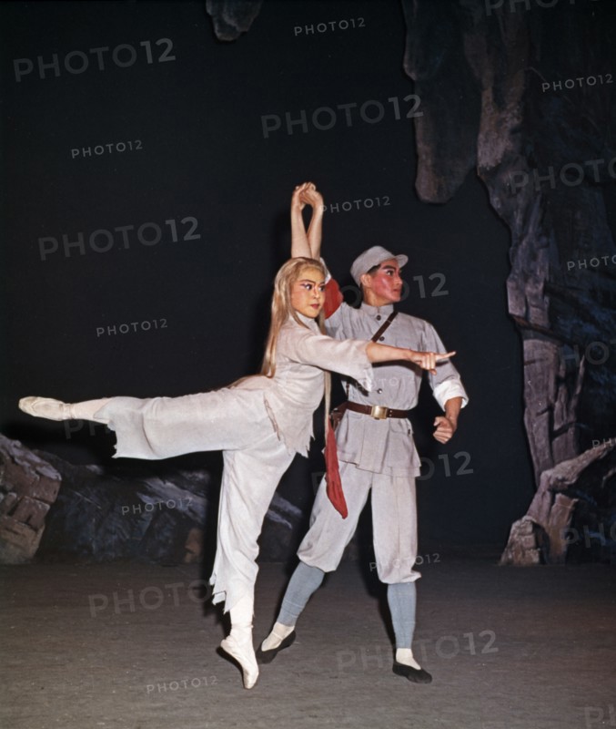 A scene from the revolutionary ballet called 'white haired girl' or 'girl with white hair', 1966.