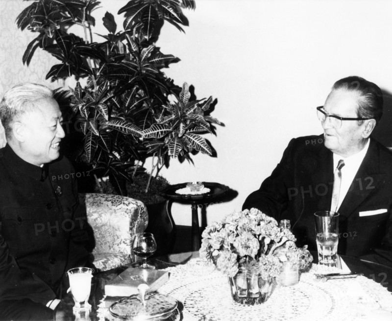 President tito and ambassador tseng tao during the reception on brioni island, aug, 26, 1971.