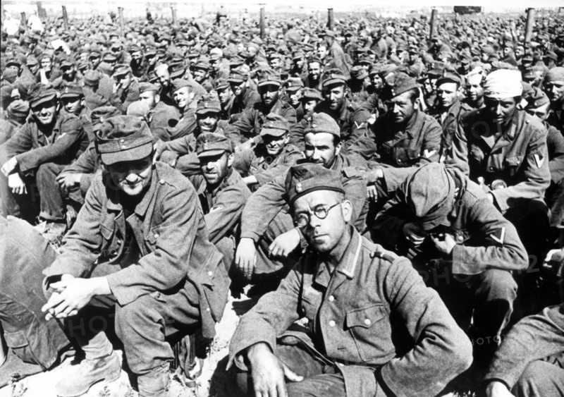 Captured nazi soldiers in khodynskkoye field, moscow.