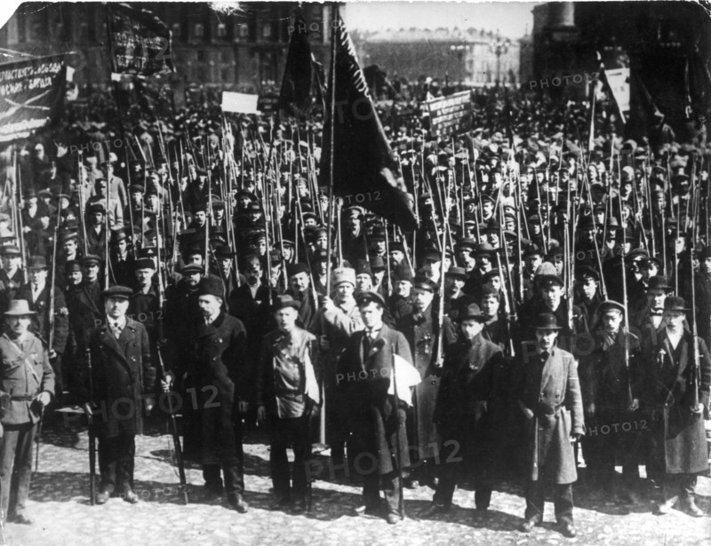 Demonstration in manezh square, petrograd ( st, petersburg ), 1917.