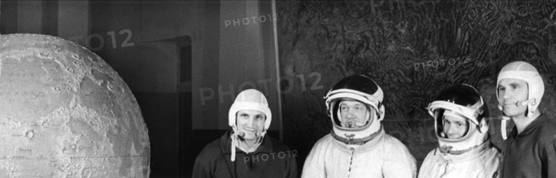 Soviet cosmonauts (left to right): boris volynov, alexei yeliseyev (eliseev), yevgeny khrunov and vladimir shatalov, soyuz 4 and soyuz 5 crews, january 1969.