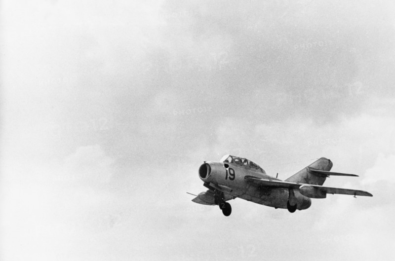 Soviet mig-15 uti (nato reporting name 'midget') two-seat trainer, august 1970.
