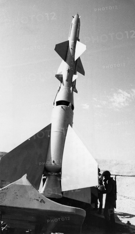 Soviet sa-2 (sam-2) surface-to-air missile during military exercises, 1973.