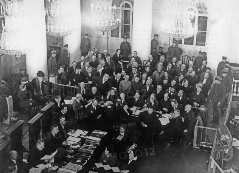 Shakhtinsky trial, the accused, mining engineers and technicians in shakhtinsky and other districts in the donets coal basin, and judges during the trial in the column hall of the house of soviets in 1928, 5 men were sentenced to death and the rest to various terms of imprisonment on alleged charges of counter-revolutionary activity and sabotage.