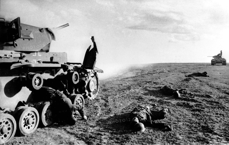 World war 2, stalingrad, ussr, september 1942: destroyed nazi tanks after attack near stalingrad.