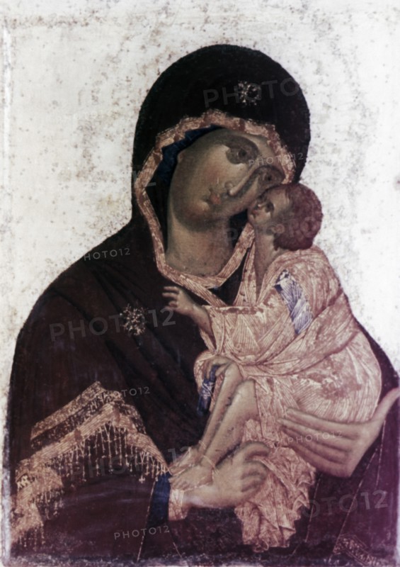 The virgin of the don' icon from the late 14th century, tretyakov gallery, moscow.