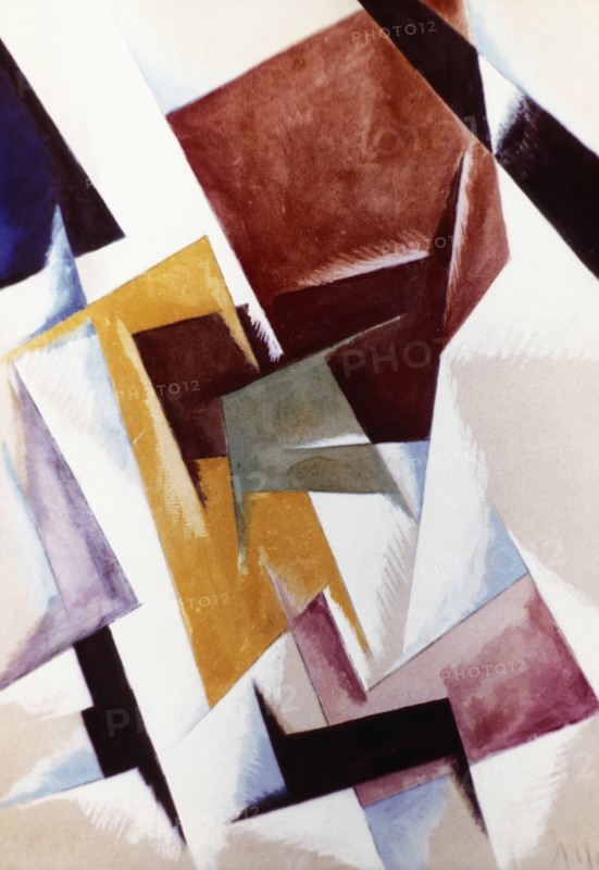 Spacial force construction' (1921) painting by lyubov popova (1889 - 1924).