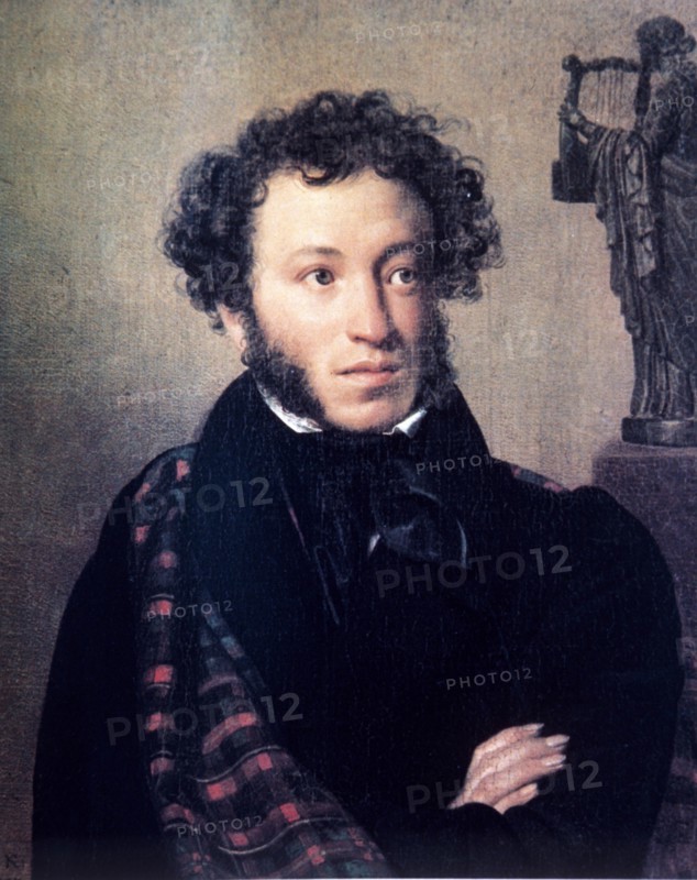 Portrait of poet alexander pushkin by kiprensky, 1827.