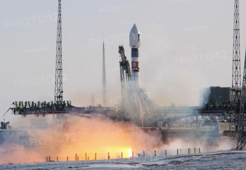 A russian carrier rocket soyuz-fg with the first satellite of the european global positioning system galileo is about to blast off from a launch pad at the baikonur cosmodrome in kazakhstan, december 28, 2005.