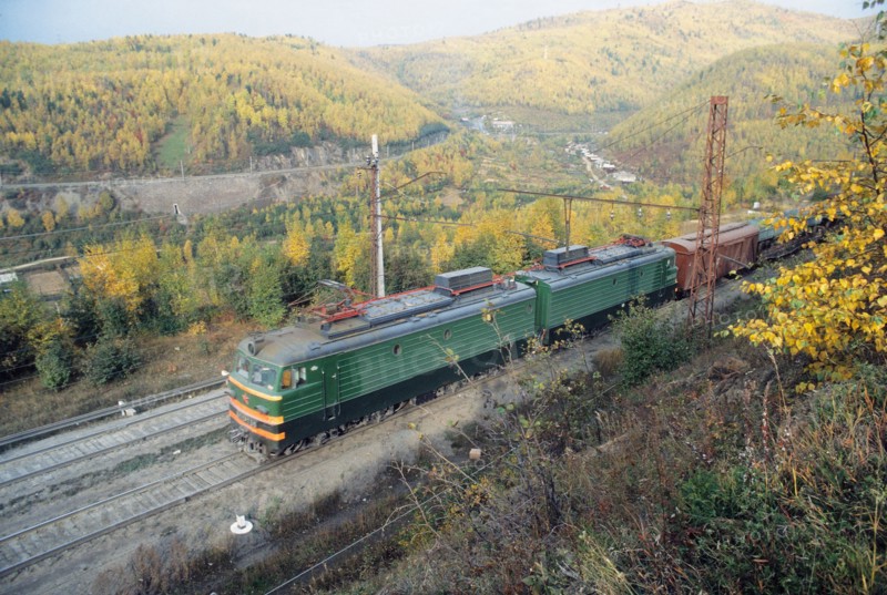 Irkutsk region, ussr, a train on the trans-siberian railway, november 1980.