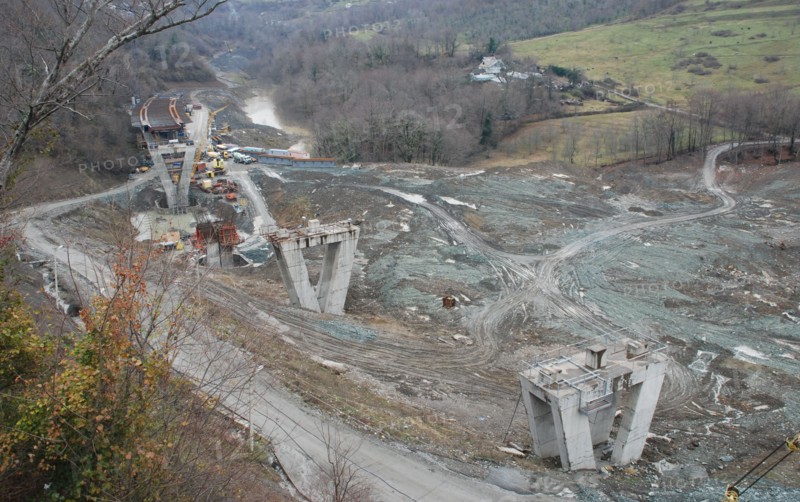 On the construction site of the federal highway dzhubga-sochi, krasnodar region, russia, december 23, 2007.