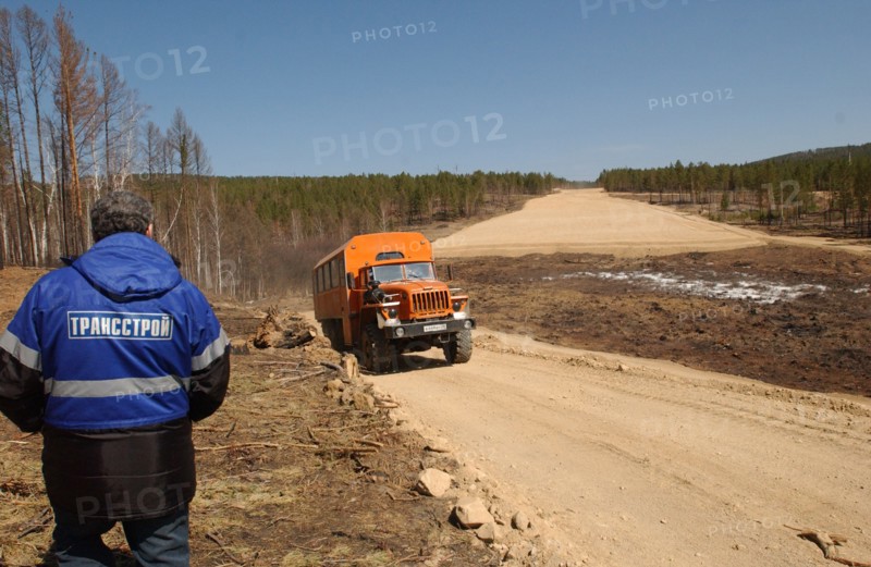 Zabaikalsky region, russia, may 6, 2008, at the section of the federal highway a-166 chita-zabaykalsk near the bridge across the ingoda river.