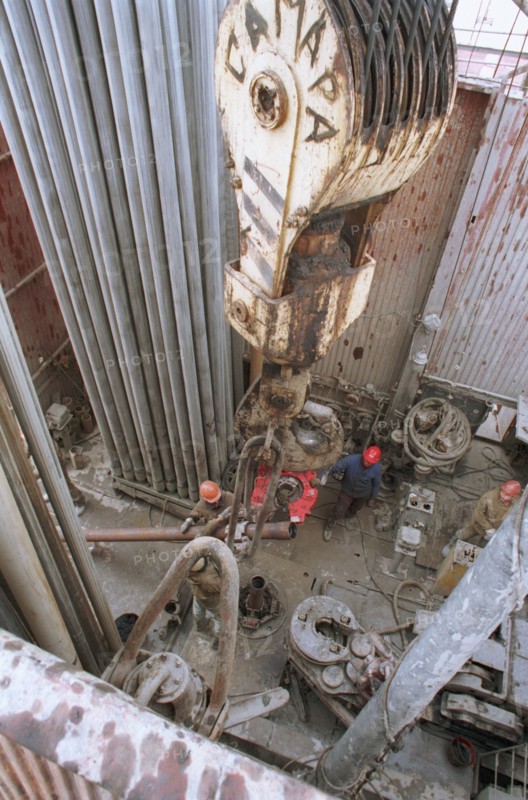 The tyumen area, 1995, an oil rig in the sugmut deposit located among bogs between of nadym and purya, is one of the largest stocks of oil in western siberia.