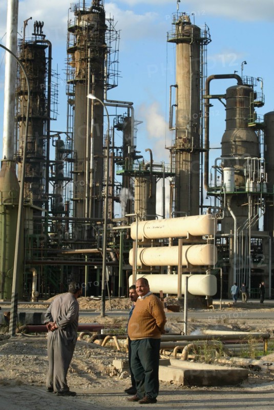 Baghdad, iraq 2/03: oil refinery on the outskirts of baghdad.