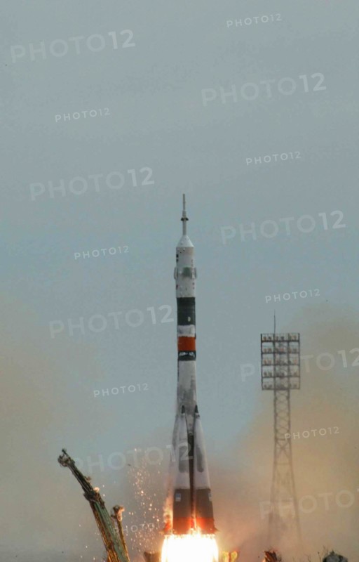 Baikonur, kazakhstan, april 26, 2003, soyuz tma-2 spacecraft with a crew of the russian-u,s, seventh mission of the international space station, blasts off from the cosmodrome baikonur to the iss, saturday.