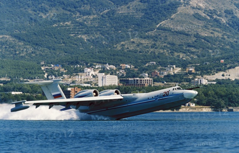 A-40 albatross anti-submarine sea plane, krasnodar region, russia, 1990s.