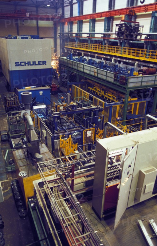 The new automatic tine for manufacturing automobile wheels at the gaz (gorky) motor works in nizhny novgorod, russia.